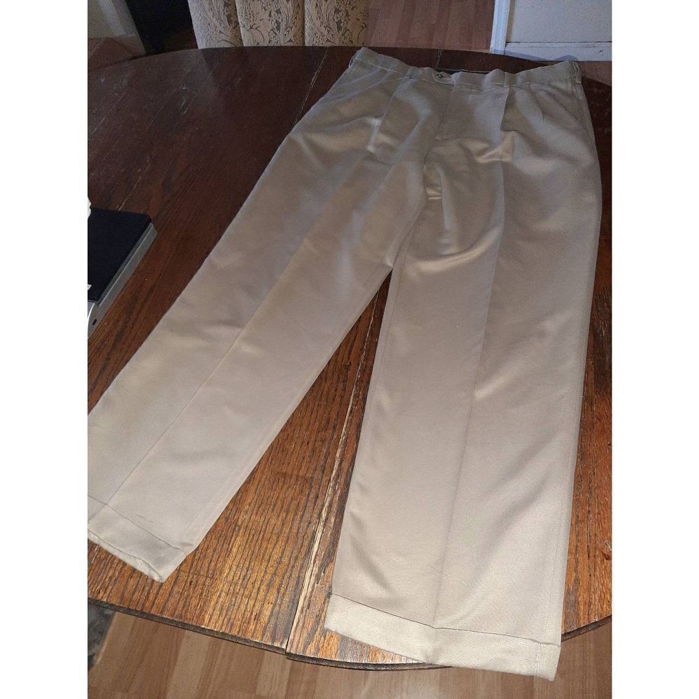 Mens 36Wx30.5L George Brown Mens Flat Front Dress Pants Pleated Leg Cuffed Hem